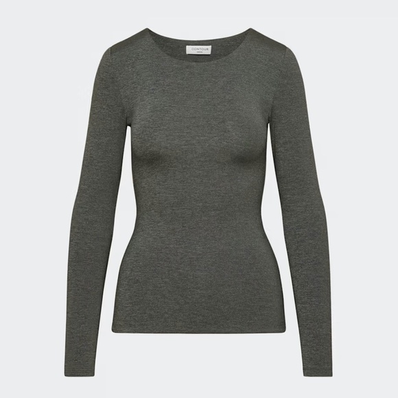 Aritzia Tops - [NWT] Aritzia Contour Crew Hip Long-Sleeve Heather Charcoal Gray - Sz S